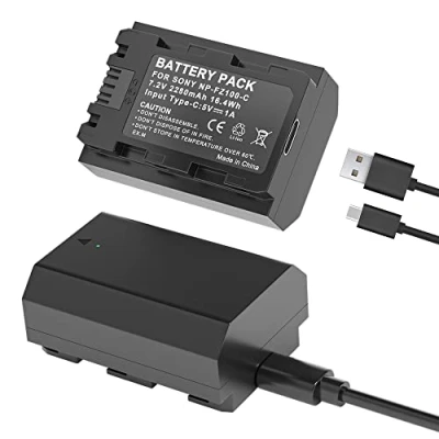 Immagine di Batteria NP FZ100 per fotocamera Sony A7III A7IV 7RIII A7R3 A7CR A7CII A7RIV A7C A7SIII, Alpha A9 A9R A9S 9S 9R A6600, confezione da 2