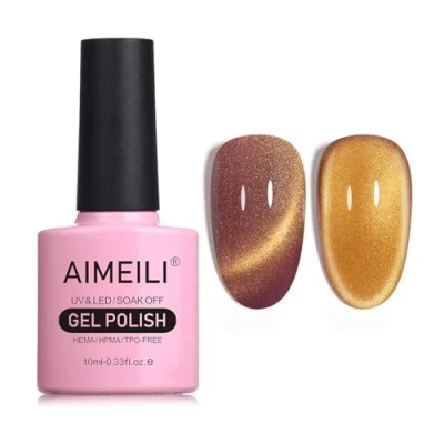 Immagine di AIMEILI 10ML Cat Eye Nail Gel Polish Smalto per Unghie in UV LED Soak Off Manicure Colorati Smalti Semipermente Magnetico 728