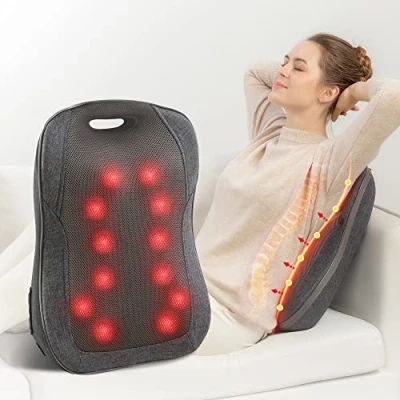 Immagine di Comfier Shiatsu Massaggiatore Schiena con Calore, Cuscino Massaggiante Portatile, Regali Natale per Donne/Uomini, Sedile Regolabile, Sedia Ufficio, Uso Domestico