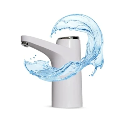 Immagine di Distributore d&#039;acqua NK Indicatore LED, batteria ricaricabile USB da 1200 mAh, materiale in silicone, compatibile con 4,5L 5L 7,5L 10L 11,3L 15L 18,9L adattatore 3,8 e 4,8cm (bianco)