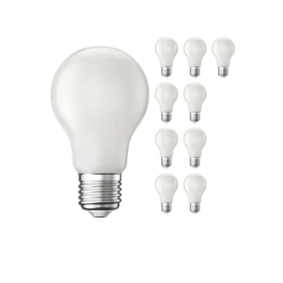 Immagine di ledscom.de 10 pezzi lampadina LED E27, A60, classe di efficienza energetica A, bianco caldo (2700 K), 4 W, 935lm, smerigliata