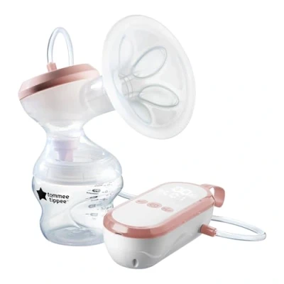 Immagine di Tommee Tippee Tiralatte elettrico singolo Made for Me, coppa massaggiante in silicone, ricaricabile tramite USB, silenzioso, portatile, modalità Express, biberon incluso