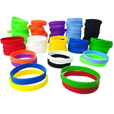 Immagine di LVNRIDS Braccialetti in gomma da 100 pezzi, braccialetto elastico silicone colorato per Bambini Multicolore