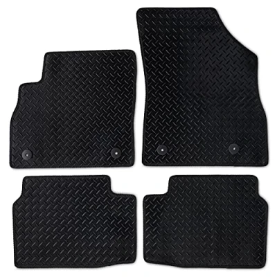 Immagine di Safe Travel, Tappetini per auto su misura in resistente gomma da 3 mm con bordo nero, clip di sicurezza, Astra dal 2015 poi, confezione 4