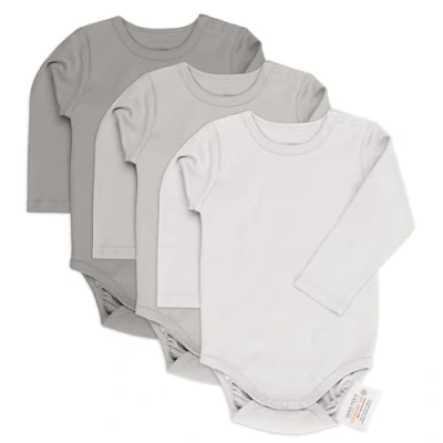 Immagine di LaLoona Body Neonato Manica Lunga 3 Pezzi Tutine Cotone Testato OekoTex Standard 100, con Bottoni a Pressione Grigio, 86 92