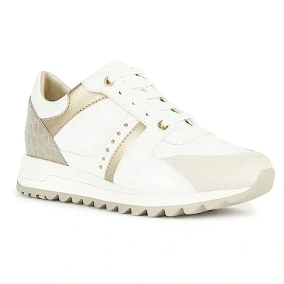 Immagine di Geox D Tabelya B, Scarpe da Ginnastica Basse Donna, Bianco (White/Lt Sand), 40 EU