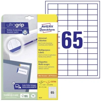 Immagine di AVERY Zweckform Universal Etiketten, 38 x 21,2 mm, weiß