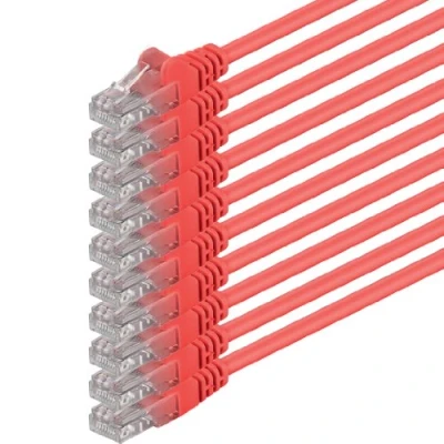Immagine di 2m rosso 10 pezzi Rete Cavi Cat6 CAT 6 250MHz non contiene alogeni compatibile con 5e / CAT6a CAT7 100 1000 10000 Mbit s per switch, router, modem, Patchpannel, Access Point, pannelli di permutazione