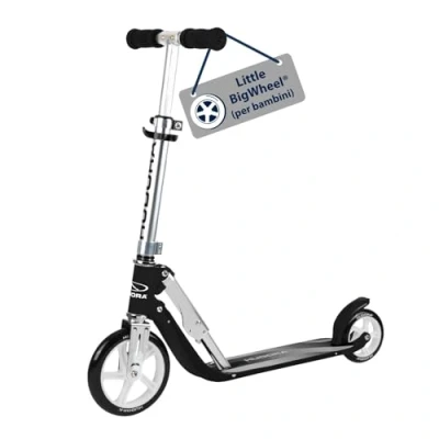 Immagine di HUDORA Monopattino Little BigWheel in alluminio sicuro per bambini da 3 anni Altezza regolabile e pieghevole, carico fino a 100kg stabile con grandi ruote