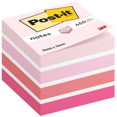 Immagine di Post it Cubo di Foglietti adesivi, Collezione Colori pastello, Confezione da 1 blocchetto, 450 Fogli, 76 mm x mm, Rosa, Bianco, Arancione, per Appunti, Elenchi &amp; Promemoria