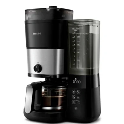 Immagine di Philips HD7900/01 Macchina per il caffè Nero, Argento Capacità tazze=10 Con macina caffè, Funzione timer, mantenimento calore