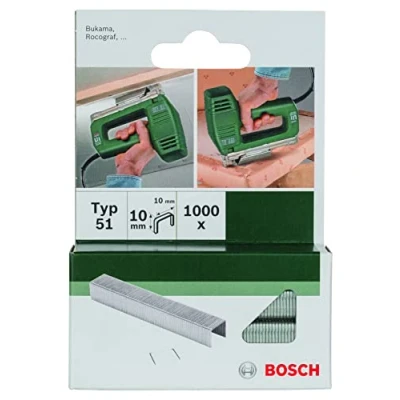 Immagine di Bosch Accessories 2609255833 Graffette filo piatto Tipo 51 1000 pz. Dimensioni (L x L) 10 mm