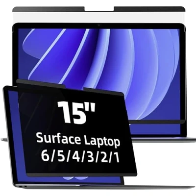 Immagine di Magnetico Filtro Privacy Surface 15 Pollici Compatibile con Microsoft Laptop 6/5/4/3/2/1, Rimovibile Protezione Schermo Laptop, Pellicola Anti Guardo/Filtro Luce Blu Superficie 15&quot;