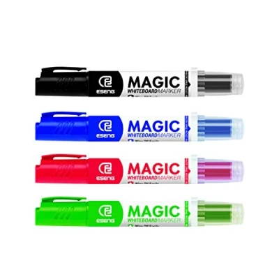Immagine di ESENG® Marcatore per lavagne bianche Magic WM 218 con cartucce intercambiabili, punte rotonde larghezza della linea di 2 3 mm (Nero/Blu/Rosso/Verde)