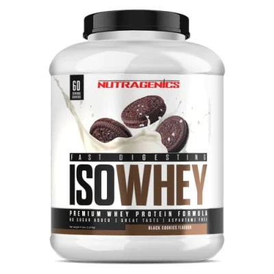 Immagine di Nutragenics ISOWHEY Protein 1,8 kg Proteine in polvere Whey isolate (1,8 kg, Biscotto nero)