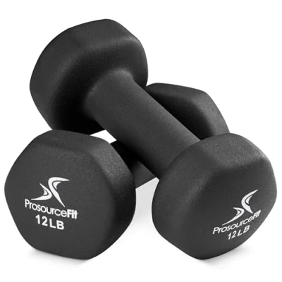 Immagine di ProsourceFit Neoprene Dumbbell Coated for Non Slip Grip, 12 lb