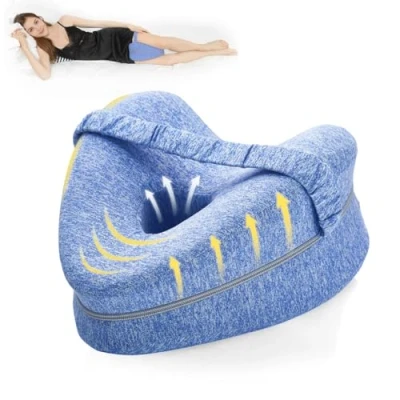 Immagine di BEAUTRIP Cuscino per Gambe Ginocchiera ergonomica Dormire Ginocchiere in Memory Foam con Cinturino traversina Laterale poggiagambe sfoderabile e Lavabile (BM67 Blu)