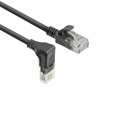 Immagine di ACT cavo di rete CAT6A ad angolo 90 verso il basso, U/UTP LSZH, sottile 3,6 mm, Ethernet flessibile con connettore RJ45, per l&#039;uso in data center, 3 metri, basso DC3903