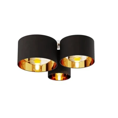 Immagine di plafoniera &#039;Laurenz&#039; dimmerabile (Moderno) colore Nero, in Tessuto ad es. Soggiorno &amp; Sala da pranzo (3 luci, E27) di Lindby tessuto, plafoniera, lampada