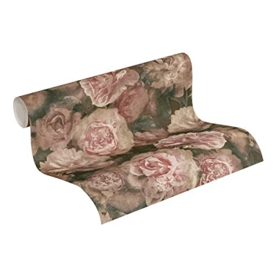 Immagine di Carta da parati Floreale Neue Bude 2.0 Ed. II tessuto non 10.05 m x 0.53 Rosa Rosso Nero Prodotto in Germania A.S. Création 374022 37402 2