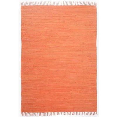 Immagine di THEKO Tappeto Dhurry in 100% cotone a tessitura piatta Happy Cotton Tessuto mano Colore: terracotta 120x180 cm