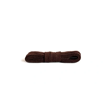 Immagine di Kaps lacci piatti, in cotone 100% durevoli di alta qualità, realizzati Europa, 1 paio, molti colori e lunghezze (120 cm da 6 a 8 paia occhielli / 79 marrone scuro)