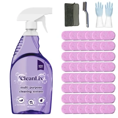 Immagine di Cleanlix Cleaning Spray, Cleaner For Instant Stain Removal, All Purpose Spray With Tablets, The In One Solution Every (1 Bottle,Rose*48)