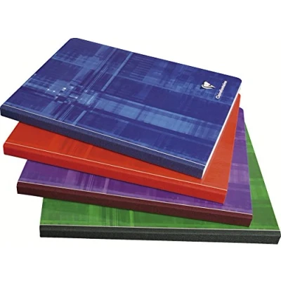 Immagine di Clairefontaine 9740C Un QUADERNO brossurato con dorso in tela 17x22 cm 192 pagine a tinta unita bianche Papier 90g copertina carta laminata colore casuale