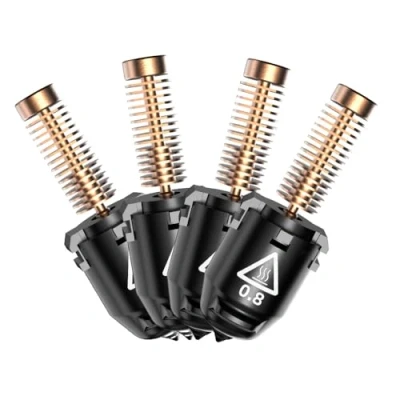 Immagine di FLASHFORGE Serie AD5M, fascio di ugelli, 32 mm3/s, riscaldamento rapido 35S 200 ℃, sgancio 3S 0,25/0,4 mm ugello in rame e acciaio temprato 0,6/0,8