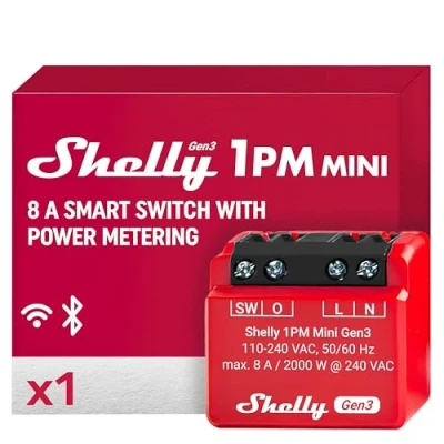 Immagine di Shelly Plus 1PM Mini Gen. 3 Interruttore senza fili Wi Fi, Bluetooth