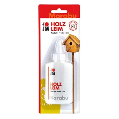 Immagine di Marabu 0315005000001 Colla per Legno a Base Acqua, Bambini, lavori di bricolage con Legno, Colla, Lavabile, 100 ml, Trasparente