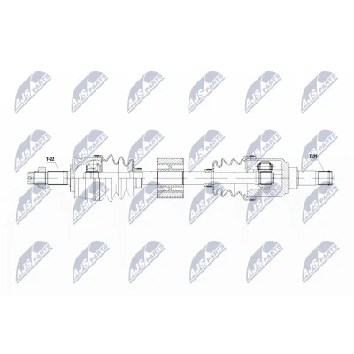 Immagine di NTY NPW FT 069 Albero motore / Semiasse Assale anteriore Dx 845 FIAT: 500 Hatchback, Panda III C Cabrio, LANCIA: Ypsilon