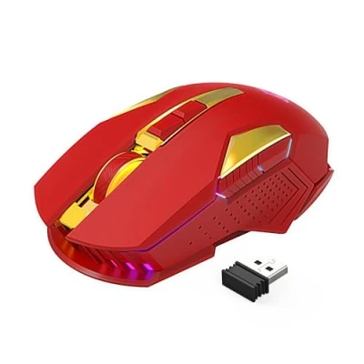Immagine di MAGIC REFINER Mouse Da Gioco Senza Fili, X18 G502 2.4G Per Computer A Scatto Silenzioso Con Ricevitore USB, 2400 DPI Ottici, 7 Luci RGB, Batteria Ricaricabile, PC/Mac Rosso