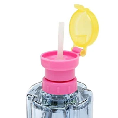 Immagine di Fukamou Copribottiglie Con Cannuccia,Coperchio Della Bottiglia D&#039;acqua Per Bambini Bere Tappi Bottiglie A Prova Di Fuoriuscita Liquidi Acqua