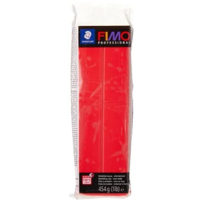 Immagine di Rayher 34448287 Pasta modellabile termoindurente Fimo Professional, Panetto grande da 454g, colore Rosso
