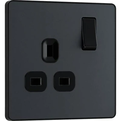 Immagine di BG Electricals Evolve Presa di corrente a commutazione singola, 13A, colore: Grigio opaco