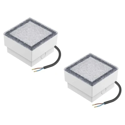 Immagine di ledscom.de 2 pezzi LED pavimentazione pietra terra luce da incasso CUS per esterni, IP67, angolare, 10 x 10cm, bianco caldo