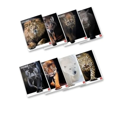 Immagine di Pigna, Maxi Quaderno Animal, f.to A4 21x29,7 cm., pagine 80 + risguardo, carta g/m², interno 0A, Righe Prima e Seconda Elementare, Copertine Assortite, 10 pezzi