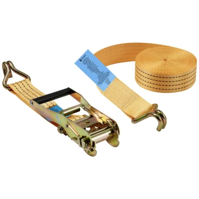 Immagine di TOOLCRAFT TO 9614757 Cinghia di fissaggio doppia Capacità carico in trazione diretta (singola/diretta)=2000 daN (L x L) 6000 mm 50 Chiusura a cricchetto