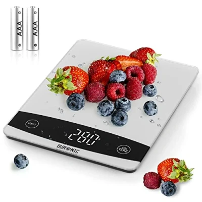 Immagine di Duronic KS1009 Bilancia da cucina ad alta precisione con display digitale Portata 1g / 10 kg Piattaforma in vetro Funzione Tara Ideale per e pasticceria