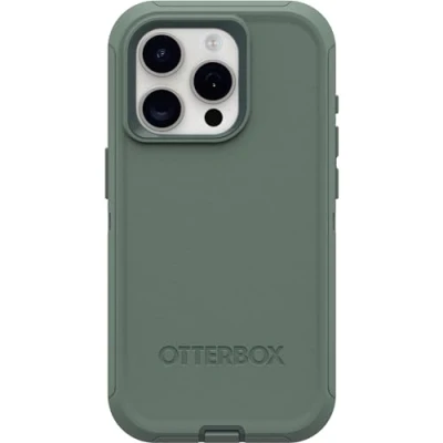 Immagine di OtterBox Custodia per iPhone 15 PRO (Solo) Defender Series Forest Ranger (Verde), Senza Schermo, Robusta e Resistente, con Protezione Le Porte, Include cavalletto a clip Fondina
