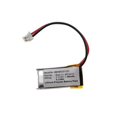 Immagine di vhbw batteria sostituisce Intercom BatLi11, MTU01X per sistema d&#039;allarme (90mAh, 3,7V, Li Poly)