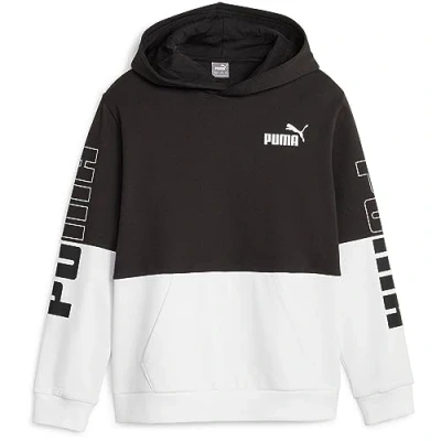 Immagine di PUMA Felpa con Cappuccio Power Colorblock FL B, Sudore Bambino, Black, 128