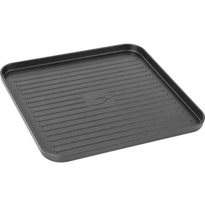 Immagine di Brunner 0708029N Devil Plancha Ribbed, Piastra Grill per Stufe a Gas Cartuccia, Superficie Rigata Antiaderente 25,5X24,4X2,2 Cm e Peso 620 G