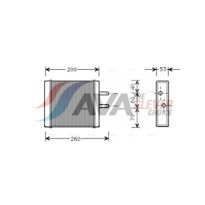 Immagine di PRASCO KA6009 Radiatore Riscaldamento KIA: Sportage i (K00, JA) 2.0 TD 4WD, 16V, 2.0, 16V 4WD 1994 2003