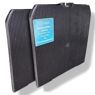 Immagine di 2 filtri a carbone attivo DL pro adatti per Falmec 103050107 N. 3 tipo B filtro cappa aspirante