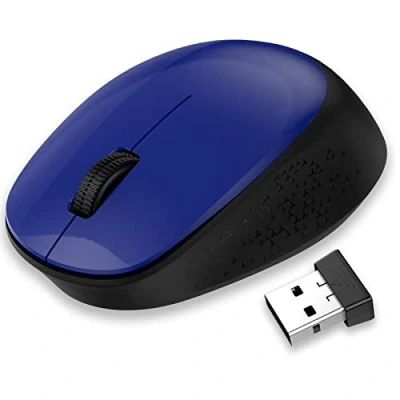 Immagine di LeadsaiL Mouse Wireless, Silenzioso Senza Fili per PC Portatile, Ergonomico 2,4 GHz USB Mouse, 1600 DPI, Compatto, Smooth Tracking Chromebook, Mac, Computer, Notebook Blu Scuro