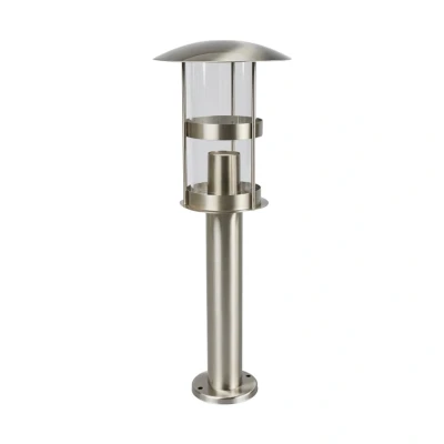 Immagine di lampada da esterni &#039;Noemi&#039; (Moderno) colore Grigio, in Acciaio Inox (1 luce, E27) di Lindby lampioncino, paletto luminoso, viale, lampione