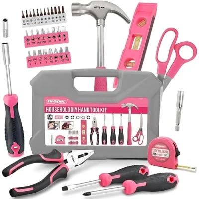 Immagine di Hi Spec Kit di attrezzi per fai da te 42 pezzi con Utensili manuali e giravite portainserti 2 in 1 piccoli lavori riparazione, una custodia