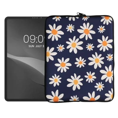 Immagine di kwmobile Cover Tablet Compatibile con 13&quot; Custodia eReader Universale Copertina Protettiva in Neoprene Margheritine